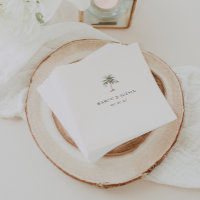 Watercolor Palm Tree Wedding Napkins