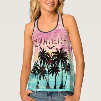 Watercolor Palm Trees Beach Tank Top by BooPooBeeDooTShirts at Zazzle
