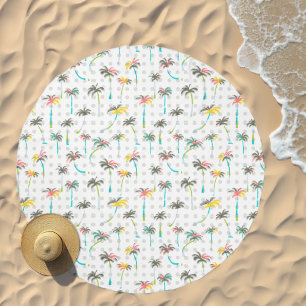 Watercolor Palm Trees Beach Towel