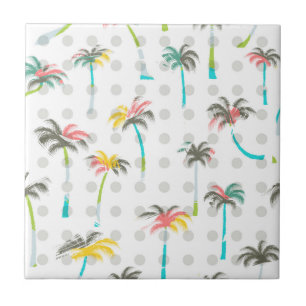Watercolor Palm Trees Ceramic Tile