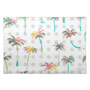 Watercolor Palm Trees Cloth Placemat