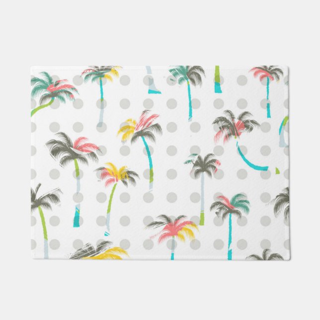 Watercolor Palm Trees Doormat (Front)