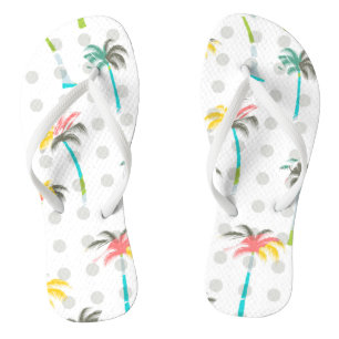 Watercolor Palm Trees Flip Flops