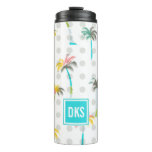 Watercolor Palm Trees | Monogram Thermal Tumbler