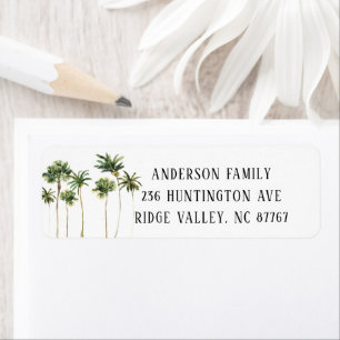 Watercolor Palm Trees New Address Label