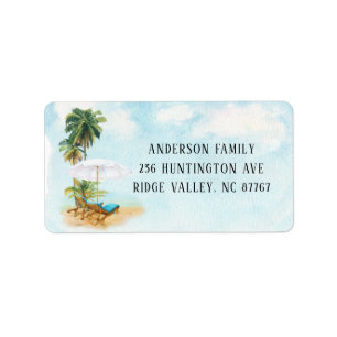 Watercolor Palm Trees New Address Label