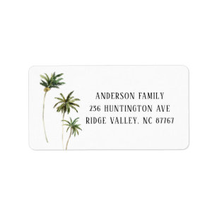 Watercolor Palm Trees New Address Label