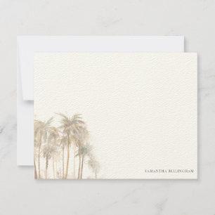 Watercolor Palm Trees Personalized Note Card