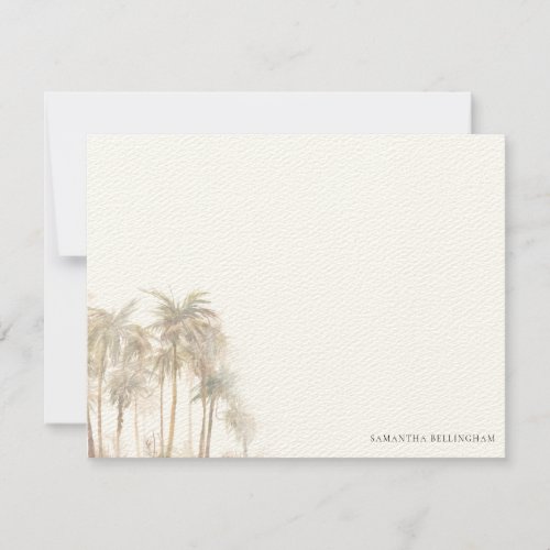 Watercolor Palm Trees Personalized Note Card