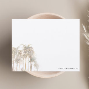 Watercolor Palm Trees Personalized Note Card
