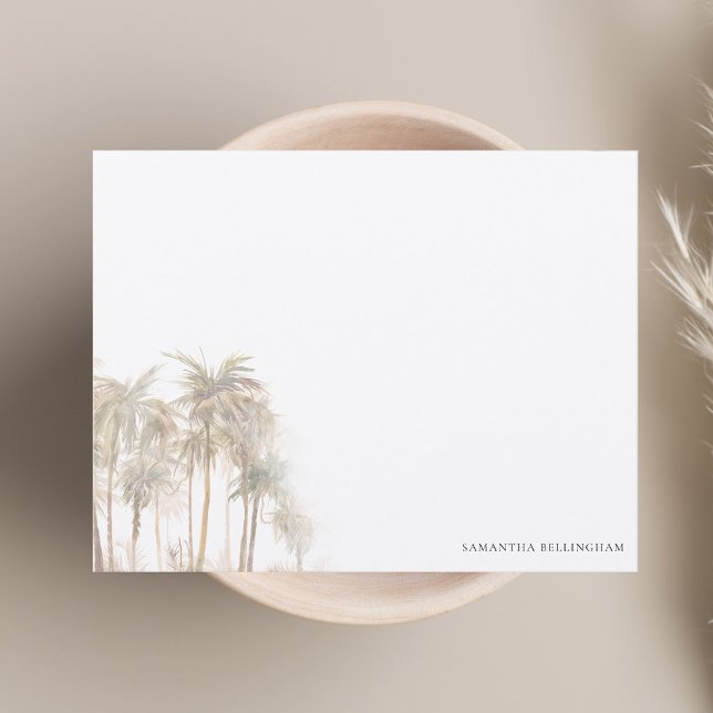 Watercolor Palm Trees Personalized Note Card (Watercolor Palm Trees Personalized Note Card)