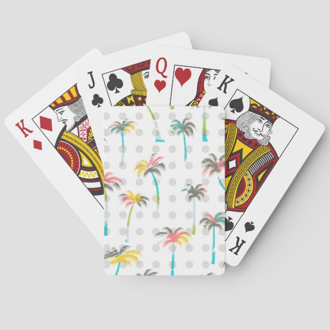 Watercolor Palm Trees Poker Cards (Back)