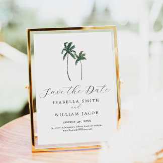 Watercolor Palm Trees Save The Date