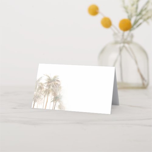 Watercolor Palm Trees Wedding Place Card