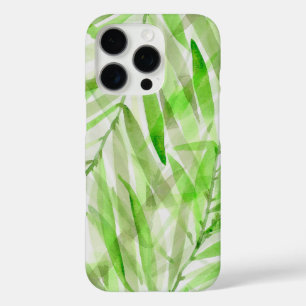 Watercolor Palms Hawaiian Tropical in Lime Green iPhone 16 Pro Case