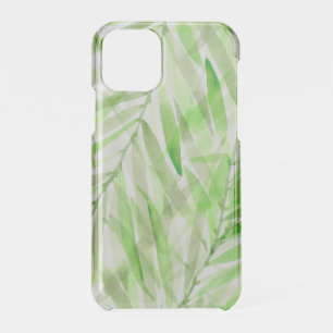 Watercolor Palms Hawaiian Tropical in Lime Green iPhone 11 Pro Case