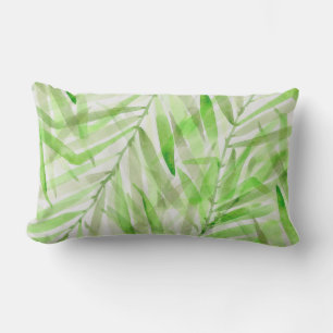 Watercolor Palms Hawaiian Tropical Reversible Lumbar Pillow