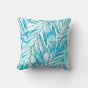 Watercolor Palms Hawaiian Tropical Reversible Outdoor Pillow
