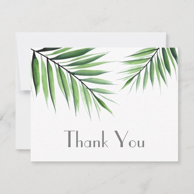 Watercolor Palms Thank You Card (Front)