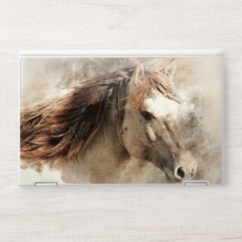 Watercolor Palomino Horse - All Options Hp Laptop Skin by steelmoment at Zazzle