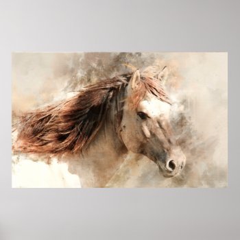 Watercolor Palomino Horse Poster by steelmoment at Zazzle