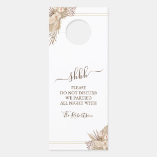Watercolor Pampa Grass Wedding Door Hanger