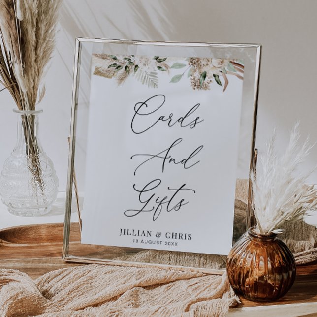 watercolor pampas floral cards and gifts sign (Creator Uploaded)