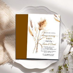 Watercolor Pampas Grass Housewarming Party Invitation