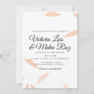 Watercolor Pampas Leaf Silhouette Wedding Invitation