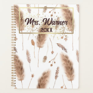 Watercolor Pampas Personalized Teacher Gift Plan Planner
