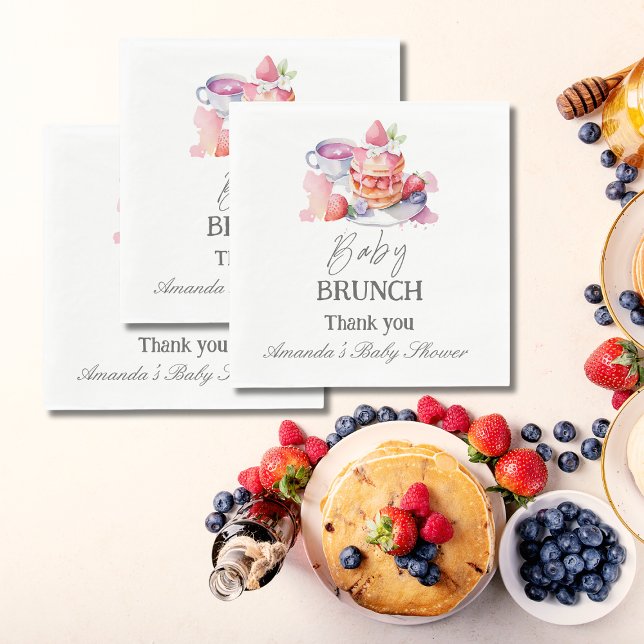 Watercolor Pancake Baby Brunch Shower Napkins (Creator Uploaded)