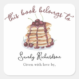 Watercolor Pancakes Baby Shower bookplate