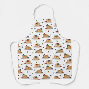 Watercolor Pancakes Berries Breakfast Brunch Apron