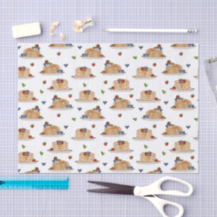 Watercolor Pancakes Berries Breakfast Brunch Tissue Paper