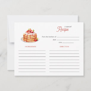 Watercolor Pancakes Bridal brunch Recipe card