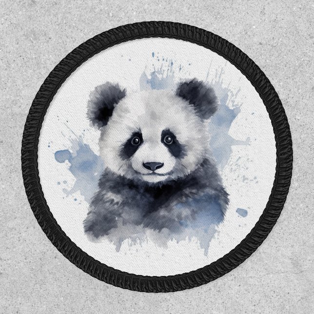 Watercolor Panda Bear - Blue Patch (Front)