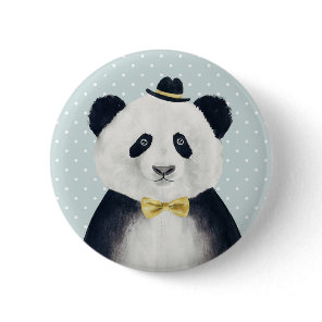 Watercolor Panda Bear Button