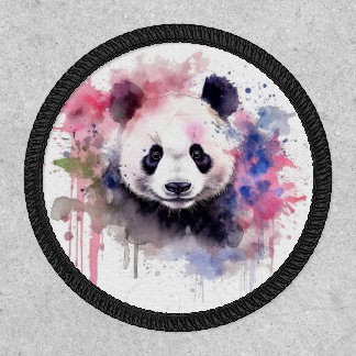 Watercolor Panda Bear - Colorful Patch