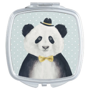 Watercolor Panda Bear Compact Mirror