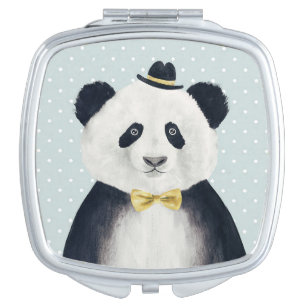 Watercolor Panda Bear Compact Mirror