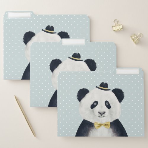 Watercolor Panda Bear File Folder