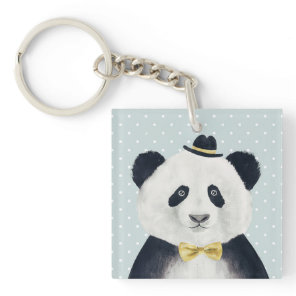 Watercolor Panda Bear Keychain