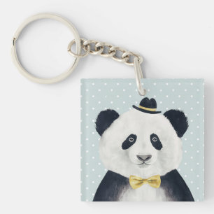 Watercolor Panda Bear Keychain