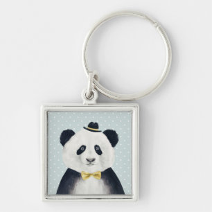 Watercolor Panda Bear Keychain