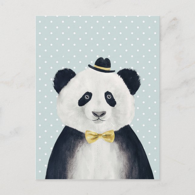 Watercolor Panda Bear Postcard (Front)