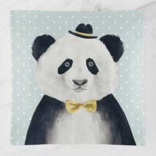 Watercolor Panda Bear Trinket Tray