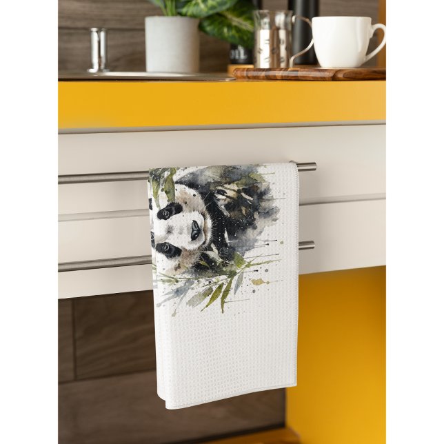 Watercolor Panda Garden Kitchen Towel (Creator Uploaded)