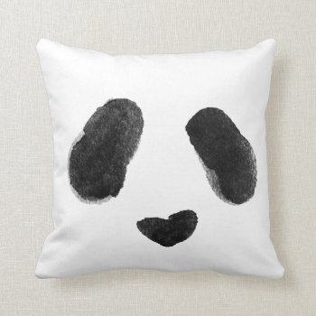 Watercolor Panda Heart Face Throw Pillow by INAVstudio at Zazzle