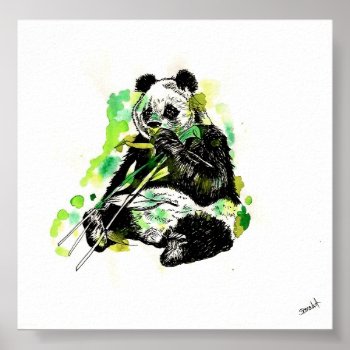 Watercolor Panda Poster by Sharksvspenguins at Zazzle