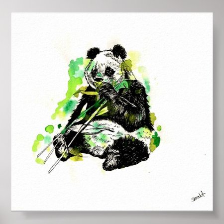 Watercolor Panda Poster